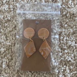 Yellow marbled earrings